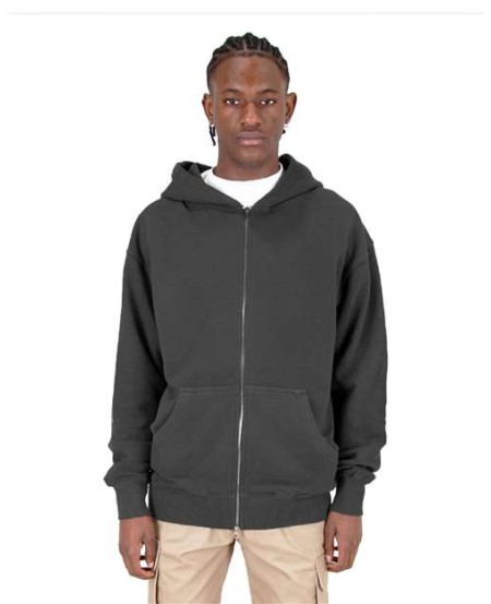 Shaka Wear SHGDZ Garment-Dyed Double-Zip Hoodie - 12 oz. 100% Cotton Fleece Shrink-Free Heavy Cuffs | L-3XL