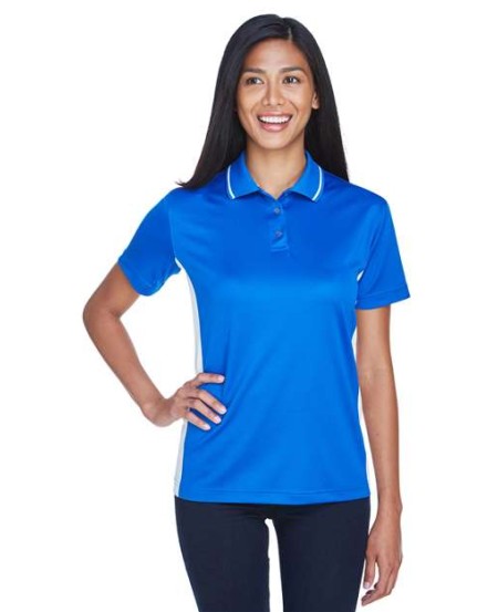 UltraClub 8406L Cool & Dry Sport Two-Tone Polo – Women's 4 oz. Polyester Mesh Polo with Contrast Panels