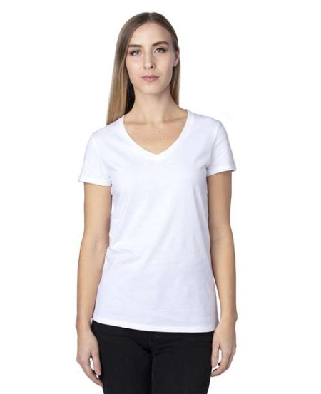 Threadfast Apparel 200RV Women's Ultimate CVC V-Neck T-Shirt – 4.2 oz. 60/40 Cotton/Recycled Polyester V-Neck | S–2XL