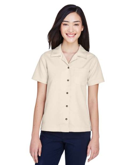 UltraClub 8981 Cabana Breeze Camp Shirt – Women's 5.5 oz. 60/40 Rayon/Polyester Microfiber Camp Shirt | XS–3XL