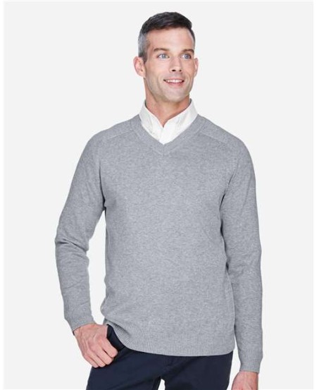 Devon & Jones D475 Men's V-Neck Sweater – 8 oz. 100% Airspun Cotton 12 Gauge | S–4XL