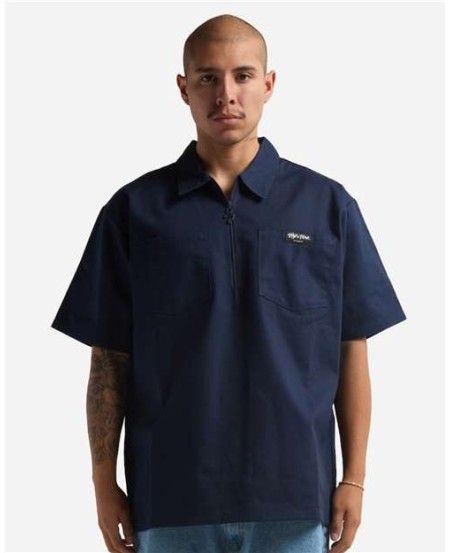 Shaka Wear SHQZWS Work Heavyweight Quarter-Zip Short Sleeve Shirt - 9 oz. 100% Cotton Super Heavyweight Twill | S-2XL