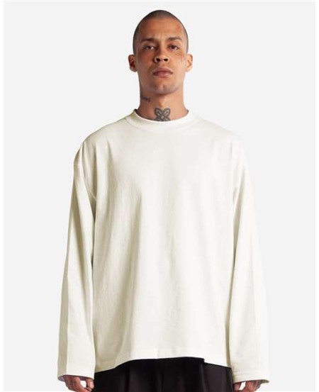 Shaka Wear SHMOL Max Heavyweight Long Sleeve Oversized T-Shirt - 7.5 oz. 100% USA Cotton Super Max 3.5% Lycra OEKO-TEX | S-2XL