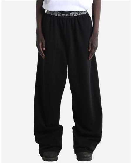 Shaka Wear SHPBS Paisley Bandit Sweatpants - 100% Cotton Paisley Printed Waistband Wide Leg OEKO-TEX | S-2XL