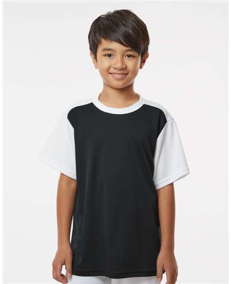 Alleson Athletic 532CJY Youth Crewneck Pullover Baseball Jersey – 100% Diamond Mock Mesh Cationic Polyester Two-Color Jersey | Youth XXS–XL