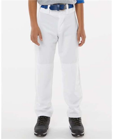 Alleson Athletic 605WLPY Youth Wide Leg Open Bottom Baseball Pants – 12 oz. 100% DKP | XXS–XL
