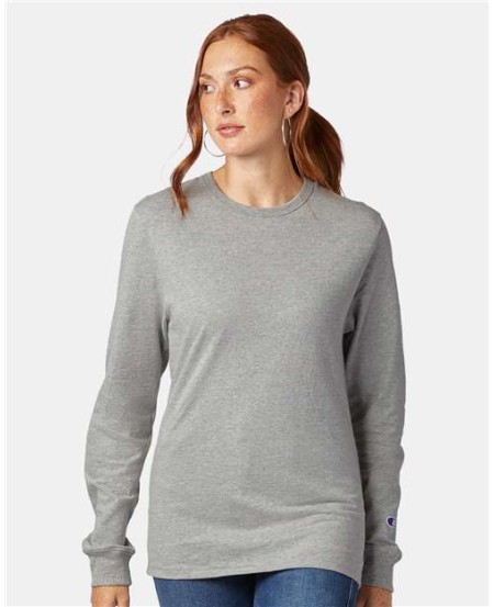 Champion T453 Heritage Jersey Long Sleeve T-Shirt - Unisex 7 oz. 100% Cotton 1 inch Bound Ribbed Collar Long Sleeve Tee | S-3XL