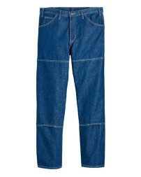 Dickies LD20EXT Men’s Industrial Double Knee Jeans (Extended Sizes) – 13.75 oz. 100% Cotton Garment-Washed Premium Denim