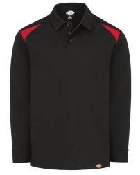 Dickies LL66 Men’s Team Performance Long Sleeve Polo – 6 oz. 100% Polyester Micro Piqué | Moisture-Wicking Colorblock