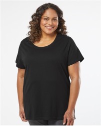 LAT 3816 Women's Curvy Collection Fine Jersey Tee – Women's (Curvy) 4.5 oz./yd² Short-Sleeve T-Shirt | 1 (14/16) – 4 (26/28)