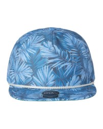 Imperial DNA010 The Aloha Rope Cap – 100% Polyester Sublimation Print Structured Five-Panel Stand-Up Mesh Stay Flat Bill Leather Strap | OSFM
