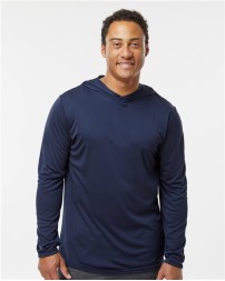 Holloway 222830 Momentum Hooded Long Sleeve T-Shirt – Men's 4.1 oz. 100% Polyester Dry-Excel UPF 45+ Hooded Long Sleeve Tee | S–4XL