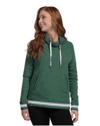 Holloway 229763 Women's All-American Fleece Funnel Neck Sweatshirt – 7.6 oz. 55/41/4 Poly/Cotton/Rayon Funnel Neck with Drawcord on M–2XL | XS–2XL