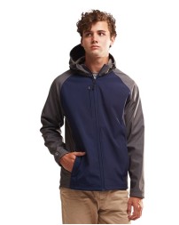 Holloway 229157 Men's Raider Hooded Soft Shell Jacket – 96/4 Polyester/Spandex Bonded Tech Print Soft Shell Jacket | S–4XL