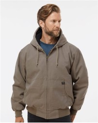 DRI DUCK 5020 Men’s Cheyenne Boulder Cloth™ Hooded Jacket – 12 oz. 100% Cotton Quarry-Washed Canvas | Diamond Quilted Tricot Lining | Three-Piece Hood