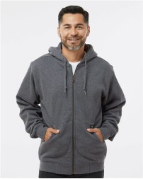 DRI DUCK 7033 Men’s Crossfire Heavyweight Power Fleece Hooded Jacket – 11 oz. 80/20 Cotton/Polyester | Thermal Lining | Three-Piece Hood | Articulated Elbows