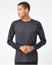 Paragon 216 Cayman Unisex Camo Colorblocked Long Sleeve T-Shirt – 3.5 oz. Microfiber UPF 50+ Raglan Tee | XS–4XL