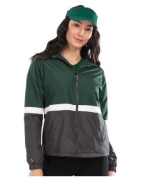 Holloway 229787 Women's Turnabout Reversible Hooded Jacket – 2.5 oz. 100% Micron™ Polyester Fleece-Lined Wind/Water-Resistant Reversible Ladies' Jacket