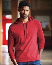 Gildan 987 Unisex Softstyle® Lightweight Hooded Long Sleeve T-Shirt | Relaxed Unlined Hood with Contrast Drawcord | Modern Classic Fit | Side Seams | Better Cotton | OEKO-TEX