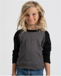 Tultex 245Y Youth Raglan T-Shirt – 4.5 oz. 100% USA Cotton Contrast Raglan | XS–XL