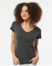 Tultex 214 Women's Fine Jersey V-Neck T-Shirt – 4.5 oz. 100% USA Cotton Slim Fit V-Neck | XS–3XL