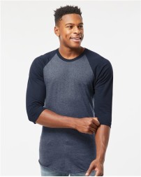 Tultex 245 Unisex Fine Jersey Raglan T-Shirt – 4.5 oz. 100% USA Cotton Raglan | XS–3XL