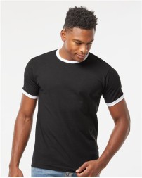 Tultex 246 Unisex Fine Jersey Ringer T-Shirt – 4.5 oz. 100% USA Cotton Contrast Ringer | XS–3XL