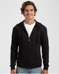 Tultex 260 Unisex Beach Full-Zip Hooded Long Sleeve T-Shirt – 4.5 oz. 50/50 USA Cotton/Polyester | XS–3XL