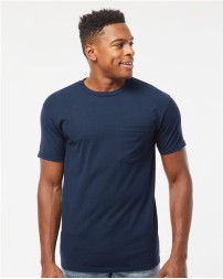 Tultex 293 Unisex Heavyweight Jersey Pocket T-Shirt – 5.5 oz. 100% USA Cotton with Chest Pocket | S–3XL