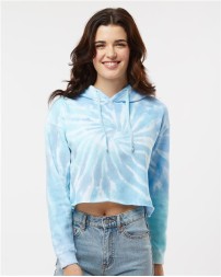 Colortone 8333 Women's Tie-Dyed Crop Hooded Sweatshirt - 6.5 oz. 60/40 Ring-Spun Cotton Face/Polyester Women's Crop Hoodie | XS-L