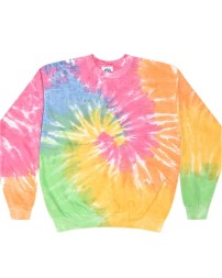 Colortone 8100 Unisex Tie-Dyed Fleece Crewneck Sweatshirt - 8.5 oz. 60/40 Cotton/Polyester Fleece Classic Fit Crewneck | S-3XL