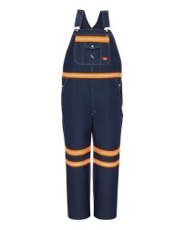 Dickies VB51 Men’s E-Vis Enhanced Visibility Denim Bib Overall – 11.75 oz. 100% Cotton | 3M™ Scotchlite™ Reflective Trim