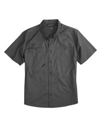 DRI DUCK 4451 Men’s Craftsman Woven Short Sleeve Shirt – 4 oz. 58/40/2 Cotton/Polyester/Spandex 4-Way Stretch Ripstop | Power Move™ | Garment Washed