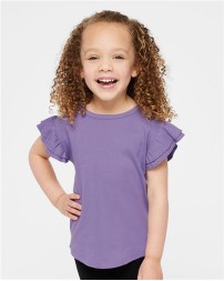 Rabbit Skins 3339 Toddler Flutter Sleeve Cotton T-Shirt – 5 oz. 100% CRSC Cotton | 2T–5/6