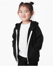 BELLA + CANVAS 3739T Toddler Sponge Fleece Full-Zip Hoodie Sweatshirt – 8 oz. 52/48 Airlume Cotton/Poly Fleece Toddler Full-Zip Hoodie | 2T–5T