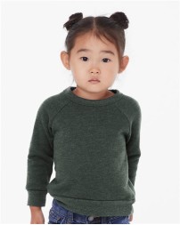 BELLA CANVAS 3901T Toddler Sponge Fleece Raglan Crewneck Sweatshirt – 8 oz. 52/48 Airlume Cotton/Poly Sponge Fleece Toddler Raglan Crewneck | 2T–5T