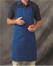 Chef Designs TT30 Premium Bib Apron - 7.5 oz. 65/35 Poly/Cotton Twill Adjustable Neck Strap Premium Bib Apron with Split Pocket | 24 x 34 in.