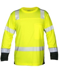 Kishigo 9177 Unisex Premium Black Series Cool Touch Class 3 Long Sleeve T-Shirt – Unisex Long-Sleeve Hi-Vis T-Shirt | M–4XL | ANSI/ISEA 107 Type R Class 3