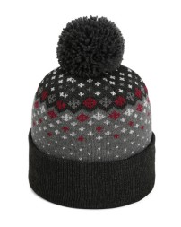 Imperial 6017 The Baniff Cuffed Beanie – 63/25/12 Recycled Polyester/Polyester/Nylon Double-Layer Jacquard Pom Beanie | One Size