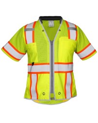 Kishigo 1822 Women's Premium Brilliant Series Class 3 Vest – Women's Safety Vest | S/M–2/3XL (dual sizes, Women's) | ANSI/ISEA 107 Type R Class 3