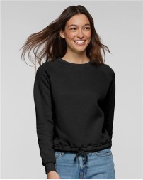 LAT 3528 Women's Relaxed 3-End Boxy Fleece Crewneck Sweatshirt – Women's 7.4 oz./yd² Crewneck Sweatshirt | S–2XL
