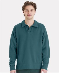 ComfortWash by Hanes GDH490 Garment-Dyed Polo Collar Sweatshirt – Unisex 7.2 oz. Cotton/Poly | S–3XL