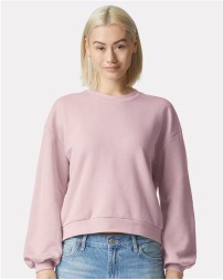 American Apparel RF494 Women's ReFlex Fleece Crewneck Sweatshirt – 7.6 oz. 70/30 Cotton/Recycled Polyester Boxy Crop | S–2XL
