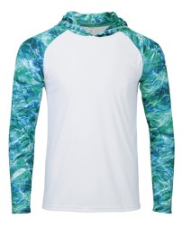 Paragon 241 Biloxi Men's Colorblocked Hooded Long Sleeve T-Shirt – 4.1 oz. Microfiber Mossy Oak Camo Hoodie | XS–4XL