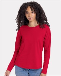 Next Level 3911 Women's Cotton Relaxed Long Sleeve T-Shirt – 4.3 oz. Combed Cotton Women's Relaxed Long Sleeve Tee | XS–3XL