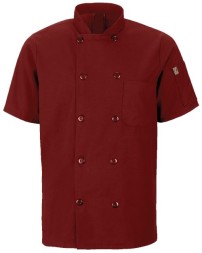 Chef Designs 046X Mimix Short Sleeve Chef Coat with OilBlok - 65/35 Poly/Cotton OilBlok Ripstop + MIMIX Flex Panels Men's Short Sleeve | XS-4XL