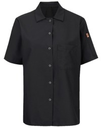 Chef Designs 501X Women's Mimix Short Sleeve Cook Shirt with OilBlok - 65/35 Poly/Cotton OilBlok Ripstop + 100% Poly Flex Panels Women's Cook Shirt | XS-3XL
