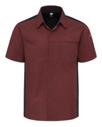 Chef Designs 502M Poplin Airflow Cook Shirt with OilBlok - 65/35 Poly/Cotton Poplin OilBlok Body + 100% Poly Mesh Back Men's Cook Shirt | S-5XL