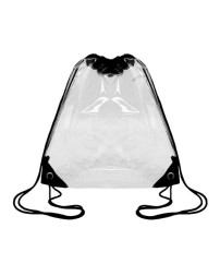 OAD OAD5007 Clear Drawstring Backpack – Clear PVC Non-Woven Trim Stadium-Compliant Drawstring Backpack | 12