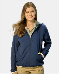 Nautica N17927 Women's Stillwater Hooded Windbreaker – Women's 1.5 oz./yd², 100% polyester (100% polyes | XS–3XL